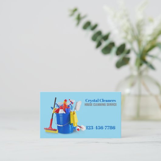 Carte De Visite Bureau Services de nettoyage ménager (Debout devant)