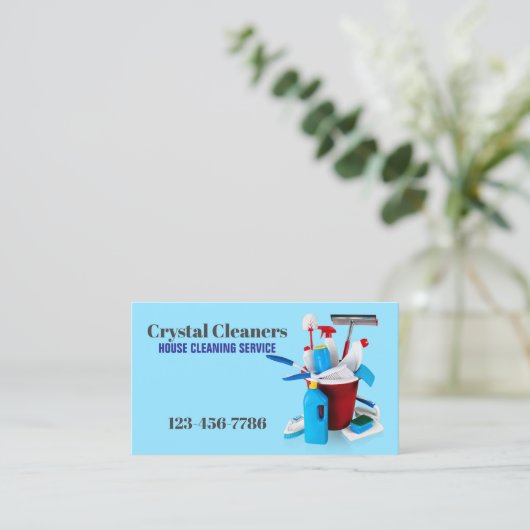 Carte De Visite Bureau Services de nettoyage ménager (Debout devant)