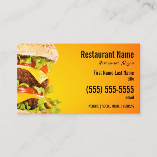 Carte de visite Burger (Devant)