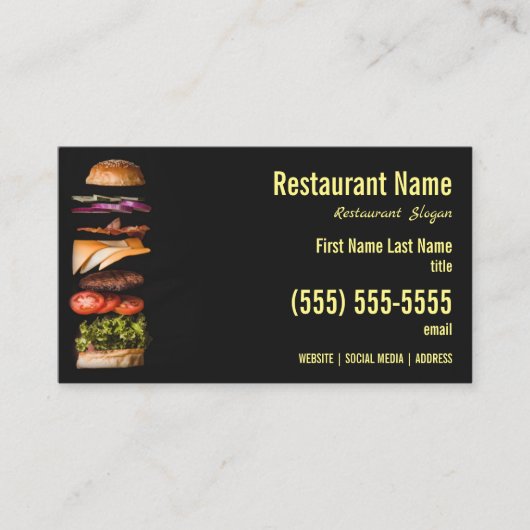 Carte de visite Burger (Devant)