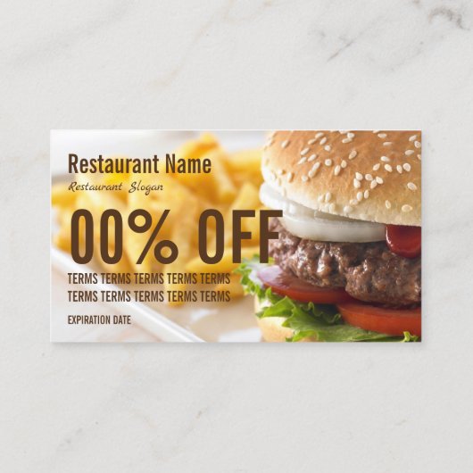 Carte de visite Burger (Dos)