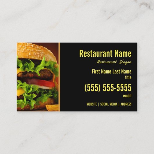 Carte de visite Burger (Devant)