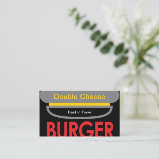 Carte De Visite Burger au fromage double (Debout devant)