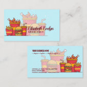 Carte De Visite Burger au poulet frit, frites et soda c (Devant / Derrière)