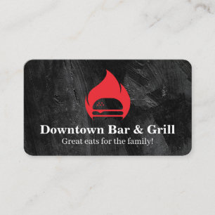 Carte De Visite Burger Flame Fire Restaurant