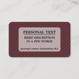 Carte De Visite Burgundy à pois