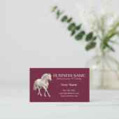 Carte De Visite Burgundy Custom Horse Trainer (Debout devant)