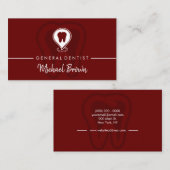 Carte De Visite Burgundy Dentiste moderne dent (Devant / Derrière)