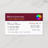 Carte De Visite Burgundy et Blanc simple avec logo professionnel (Dos)