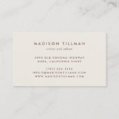 Carte De Visite Burgundy Fig & Ivory Moderne Calligraphie Script (Dos)