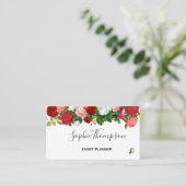 CARTE DE VISITE BURGUNDY FLORAL | FLEURS ROSES DE GARLANDE (Debout devant)