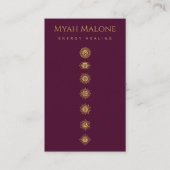 Carte De Visite burgundy & Gold Chakra Energy Healer (Devant)
