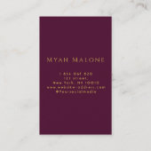 Carte De Visite burgundy & Gold Chakra Energy Healer (Dos)