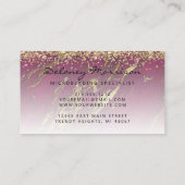 Carte De Visite Burgundy Marble Gold Glitter Eyes Microblading (Dos)