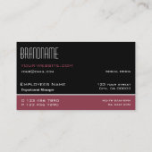 Carte De Visite Burgundy Noire Classique Simple et Professionnel (Dos)