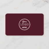 Carte De Visite Burgundy Professionnel Code Qr Logo Script minimal (Dos)