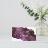 Carte De Visite Burgundy Purple Aquarelle moderne Professionnel (Debout devant)