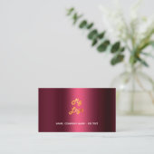 Carte De Visite Burgundy qr code logo employé photo (Debout devant)