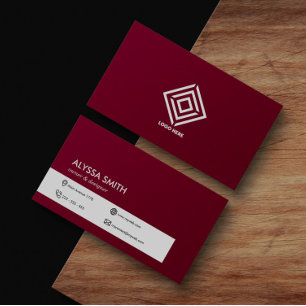 Carte De Visite Burgundy Red Custom Elegant Simple Personalized