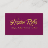 Carte De Visite Burgundy Retro Typographie Code QR (Devant)