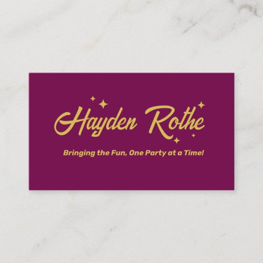 Carte De Visite Burgundy Retro Typographie Code QR (Devant)