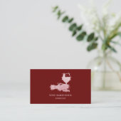 Carte De Visite Burgundy Wine Bartender Sommelier Rose Gold (Debout devant)