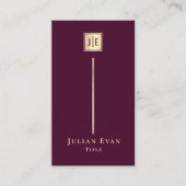 Carte De Visite Burgundy Wine & Gold Elegant Luxe Monogram (Devant)