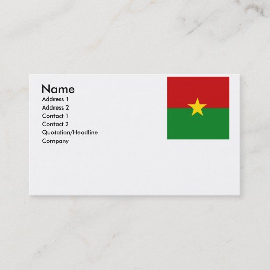 Carte De Visite Burkina Faso (Devant)