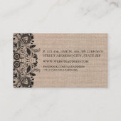 Carte de visite Burlap & Black Lace (Dos)