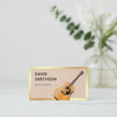 Carte De Visite Burlap Classy Guitar Music Professeur Guitariste (Debout devant)