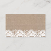 Carte De Visite Burlap et dentelle Registre Insérés Cartes, Rustiq (Dos)