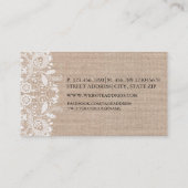 Carte de visite Burlap & Lace (Dos)