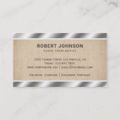 Carte De Visite Burlap Microphone métallique Voix sur artiste (Dos)