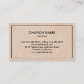 Carte De Visite Burlap Rustique Jésus Christ Cross Pasteur (Dos)