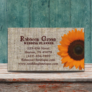 Carte De Visite burlap tendance western country garden tournflower