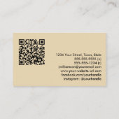 Carte De Visite Burning Sienna Boho Chic Aquarelle Floral QR Code (Dos)