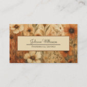 Carte De Visite Burning Sienna Boho Chic Aquarelle Floral QR Code (Devant)