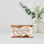 Carte De Visite Burnt Orange Agate Ivory Silk Stylist Appointment (Debout devant)