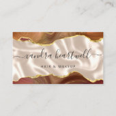 Carte De Visite Burnt Orange Agate Ivory Silk Stylist Appointment (Devant)