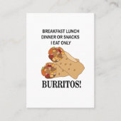 Carte De Visite Burritos Je Ne Mange Que Burrito (Devant)