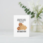 Carte De Visite Burritos Je Ne Mange Que Burrito (Debout devant)