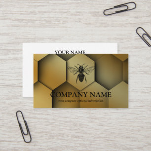 Carte De Visite Bus Apiculteur Abeille à Miel en Nid d'Abeille Vin
