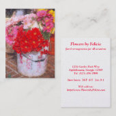 CARTE DE VISITE BUS.CARD/FLEURS PERSONNALISABLES EN BUC PEINT (Devant / Derrière)