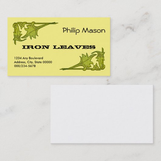 Carte De Visite Bus. Card - Leafy Brackets (Devant / Derrière)