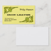 Carte De Visite Bus. Card - Leafy Brackets in Green (Devant / Derrière)