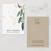 CARTE DE VISITE BUS D'AFFICHAGE D'ÉCRAN EUCALYPTUS VERT OR (Devant / Derrière)