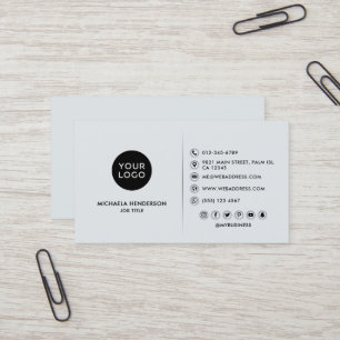 Carte De Visite Bus de logo et de réseaux sociaux noir et blanc si