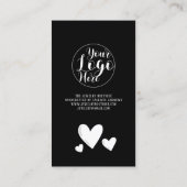 Carte De Visite Bus de Merci de commande de coeur de script signat (Dos)