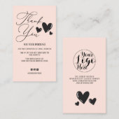 Carte De Visite Bus de Merci de commande de coeur de script signat (Devant / Derrière)