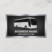 Carte De Visite Bus Grey de luxe Visite guidée Agent de voyage (Devant)